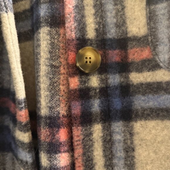 Noize Greta Plaid Felted Shirt Jacket In Heather Grey Check - Picture 6 of 9